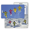 Luggage Tag - 3D Lenticular Skiers/ Slope / Jump Stock Image (Imprinted)